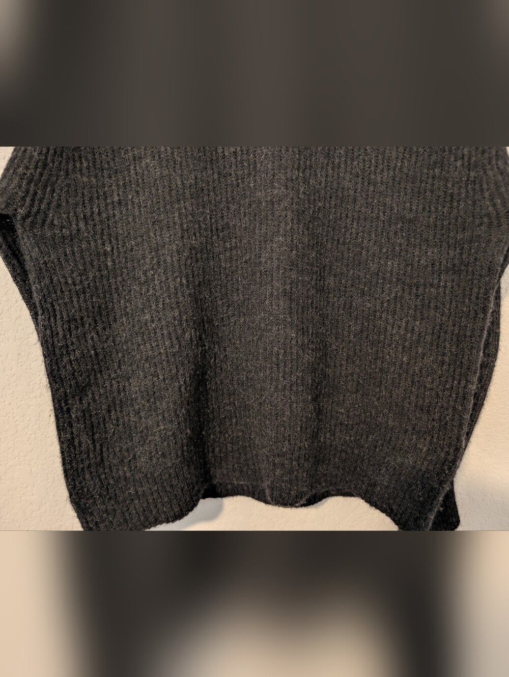 Everlane Heathered Black Alpaca Wool Crewneck Oversized The Cocoon Crew SM - Picture 9 of 13